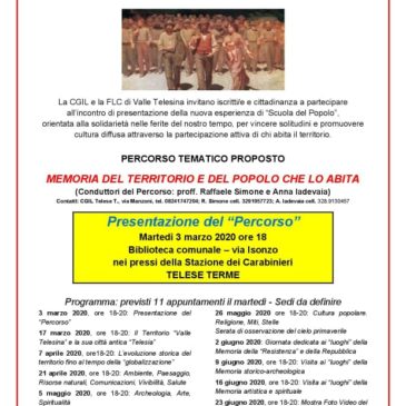 CGIL e FLC di Valle Telesina: presentazione della “Scuola del Popolo”