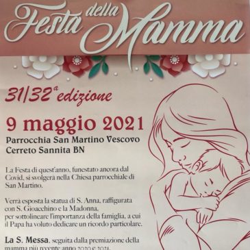 Cerreto Sannita, Parrocchia San Martino: “Festa della mamma 2021”