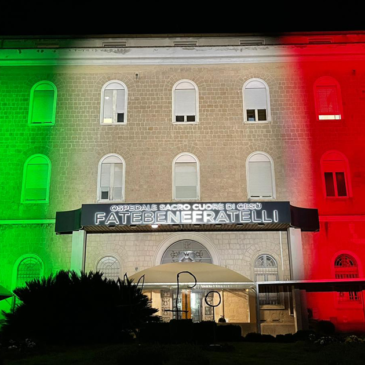 Il “Fatebenefratelli” di Benevento si illumina con i colori della bandiera italiana